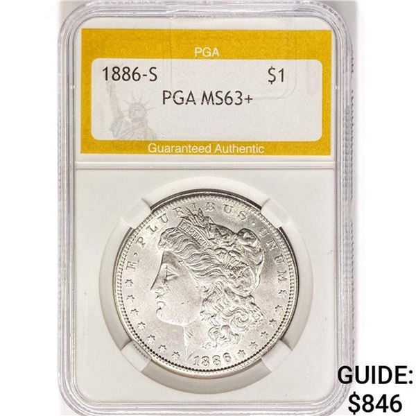 1886-S Morgan Silver Dollar PGA MS63+