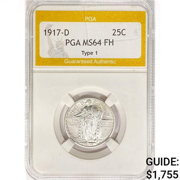 1917-D Standing Liberty Quarter PGA MS64 FH Type 1