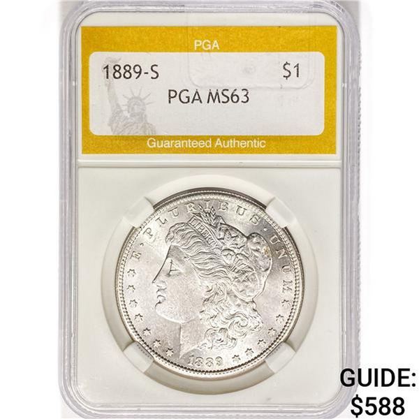 1889-S Morgan Silver Dollar PGA MS63