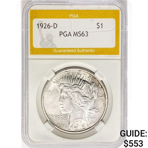 1926-D Silver Peace Dollar PGA MS63