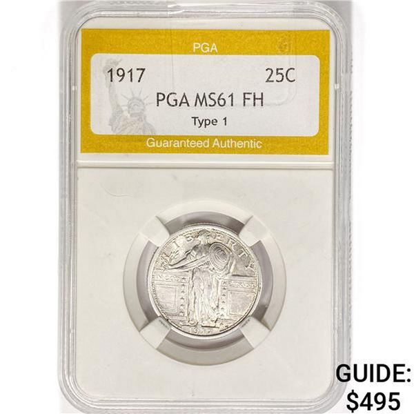 1917 Standing Liberty Quarter PGA MS61 FH Type 1