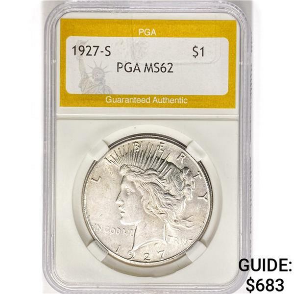 1927-S Silver Peace Dollar PGA MS62
