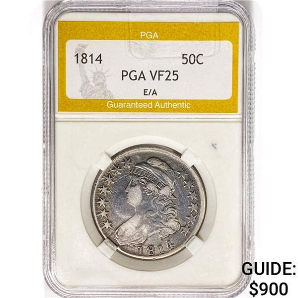 1814 Capped Bust Half Dollar PGA VF25 E/A