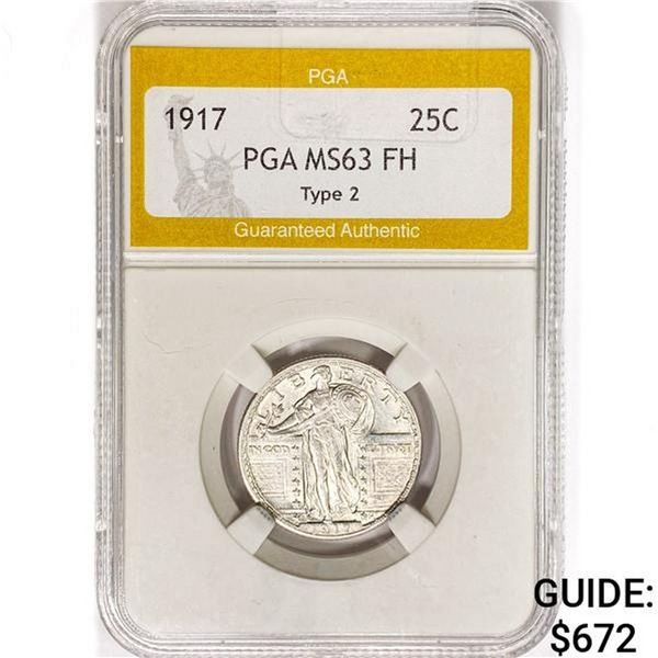 1917 Standing Liberty Quarter PGA MS63 FH Type 2