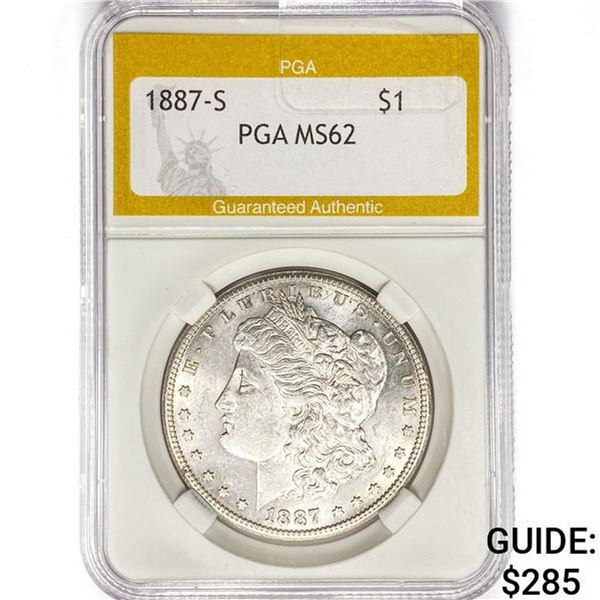 1887-S Morgan Silver Dollar PGA MS62