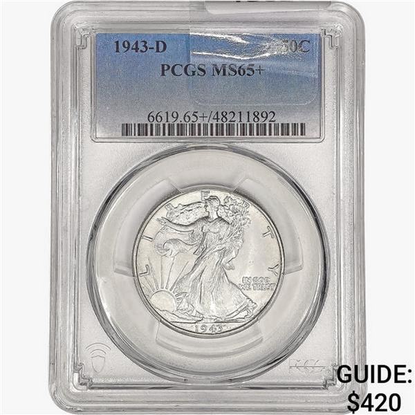 1943-D Walking Liberty Half Dollar PCGS MS65+