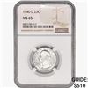 Image 1 : 1940-D Washington Silver Quarter NGC MS65