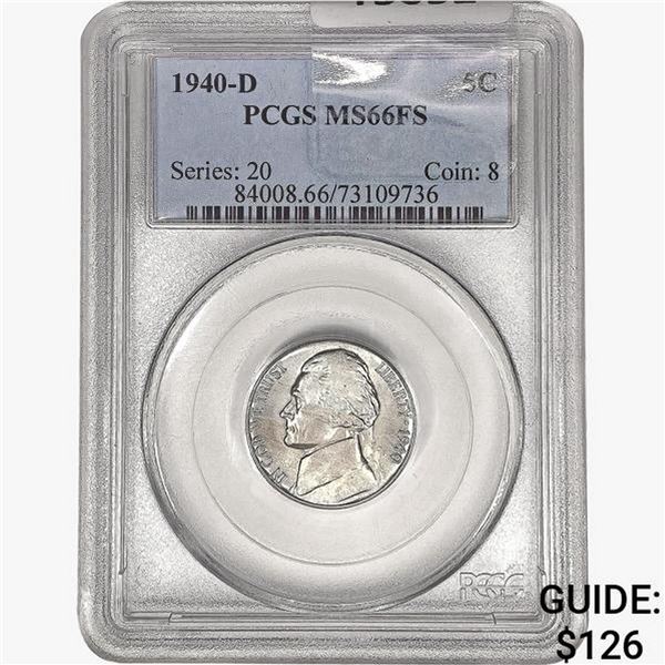 1940-D Jefferson Nickel PCGS MS66 FS