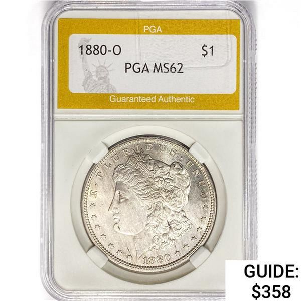 1880-O Morgan Silver Dollar PGA MS62