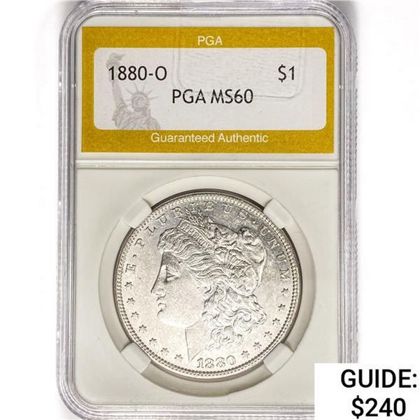 1880-O Morgan Silver Dollar PGA MS60