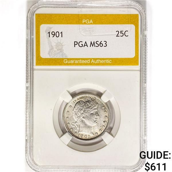1901 Barber Quarter PGA MS63