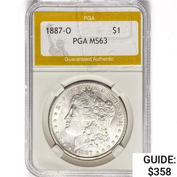 1887-O Morgan Silver Dollar PGA MS63
