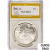 Image 1 : 1882-CC Morgan Silver Dollar PGA MS65