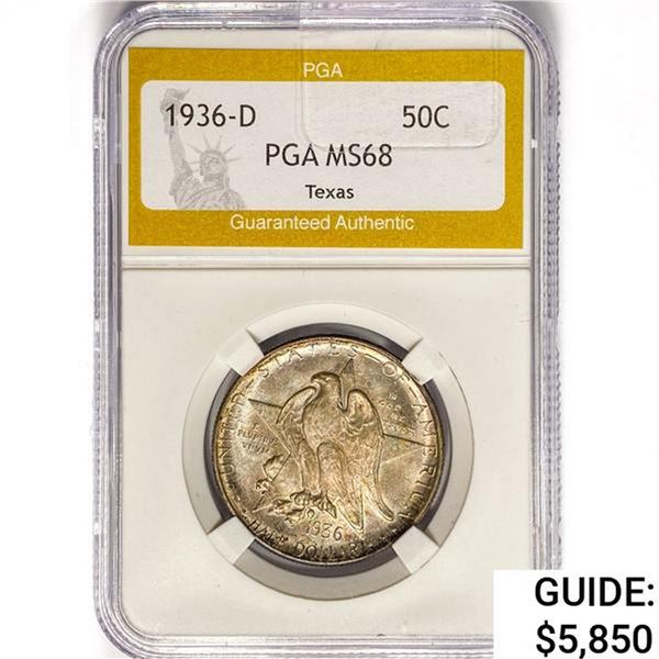 1936-D Texas Half Dollar PGA MS68