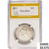 Image 1 : 1871 Seated Liberty Half Dollar PGA MS64