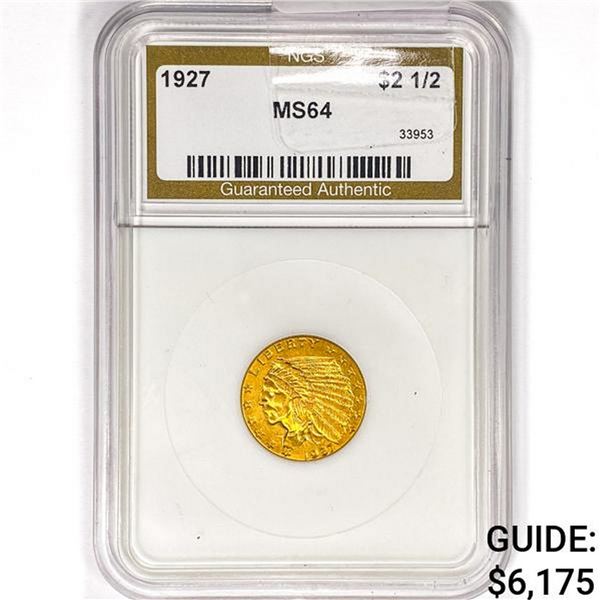 1927 $2.50 Gold Quarter Eagle NGS MS64