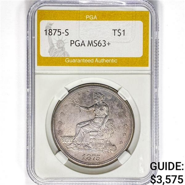 1875-S Silver Trade Dollar PGA MS63+