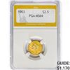 Image 1 : 1903 $2.50 Gold Quarter Eagle PGA MS64