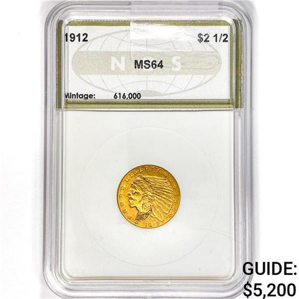 1912 $2.50 Gold Quarter Eagle NGS MS64