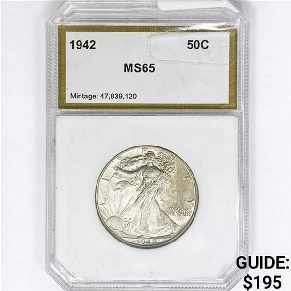 1942 Walking Liberty Half Dollar PCI MS65