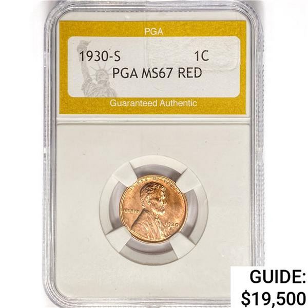 1930-S Wheat Cent PGA MS67 RED