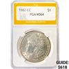 Image 1 : 1882-CC Morgan Silver Dollar PGA MS64