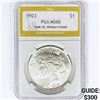 Image 1 : 1923 Silver Peace Dollar PGA MS60 VAM-1B