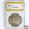 Image 1 : 1884-CC Morgan Silver Dollar PGA MS65