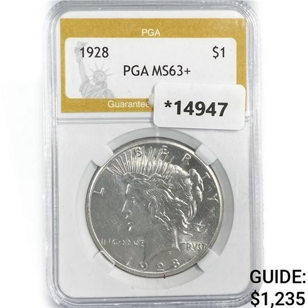 1928 Silver Peace Dollar PGA MS63+