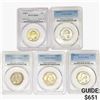 Image 1 : [5] Wash. Silver Quarters PCGS MS66 [1948-S, 1951-