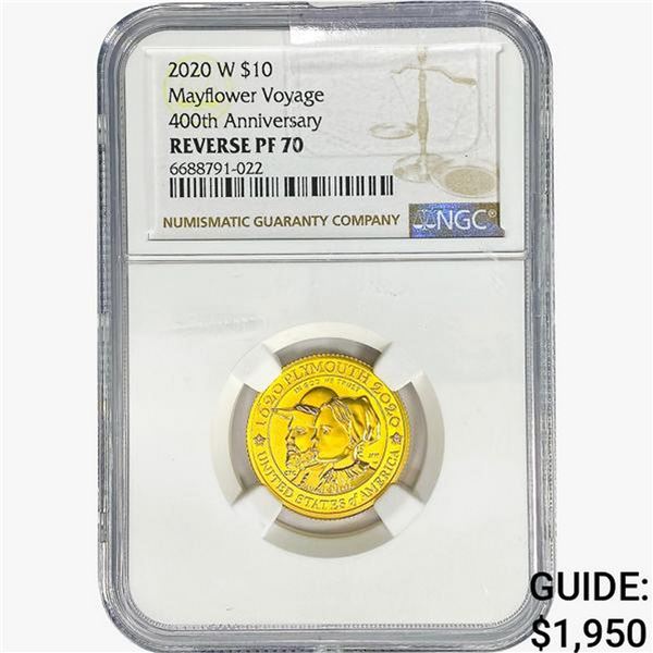 2020-W Mayflower .50oz Gold Commem $10 NGC PF70 Re