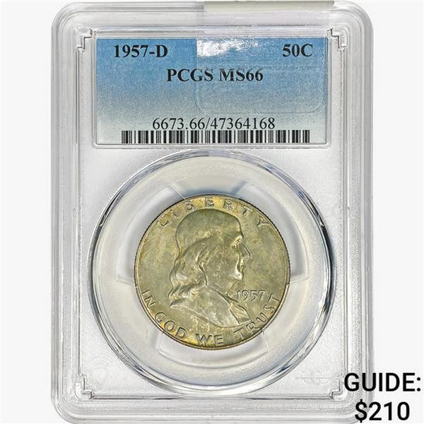 1957-D Franklin Half Dollar PCGS MS66