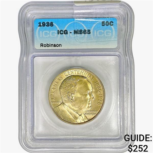 1936 Robinson Half Dollar ICG MS65