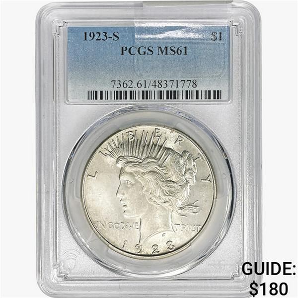1923-S Silver Peace Dollar PCGS MS61