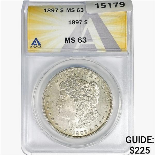 1897 Morgan Silver Dollar ANACS MS63