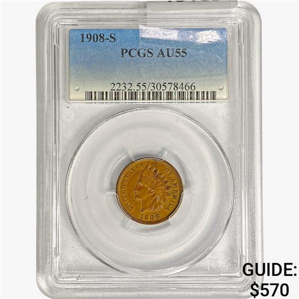 1908-S Indian Head Cent PCGS AU55