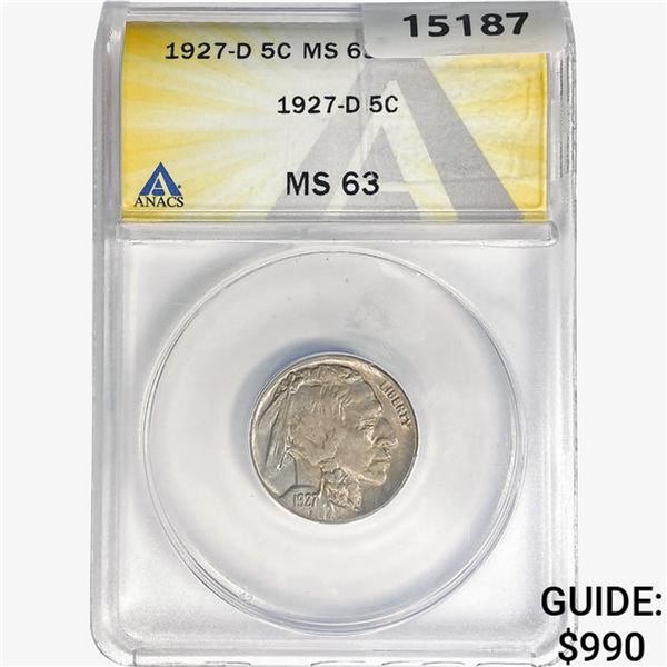 1927-D Buffalo Nickel ANACS MS63