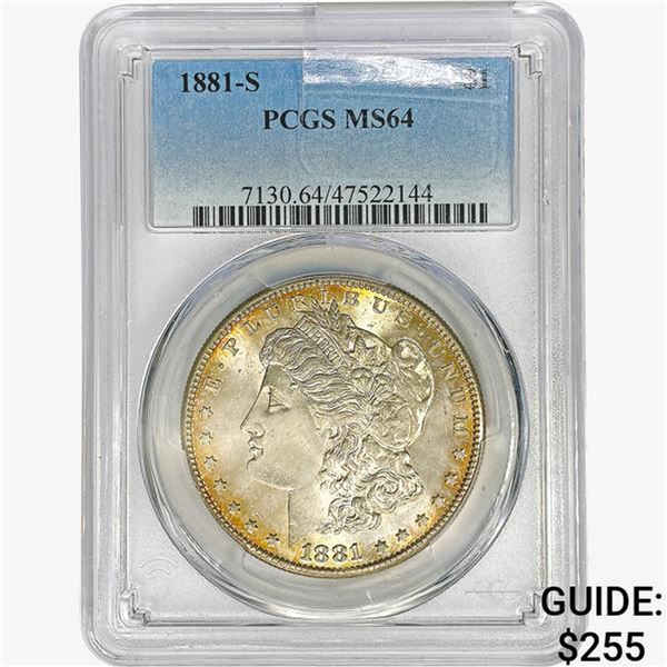 1881-S Morgan Silver Dollar PCGS MS64