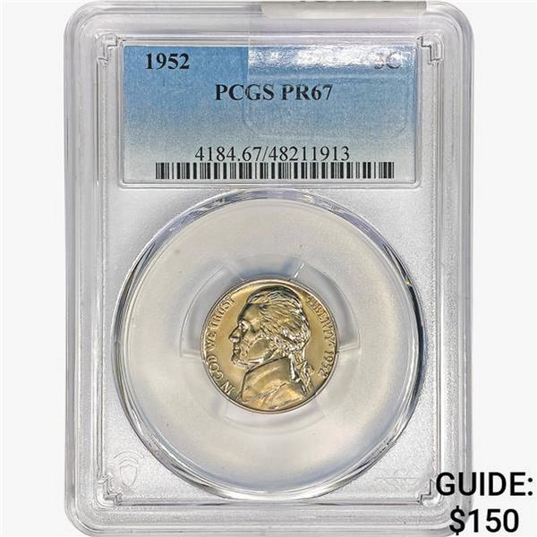 1952 Jefferson Nickel PCGS PR67