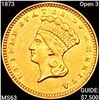 Image 1 : 1873 Open 3 Rare Gold Dollar CHOICE BU