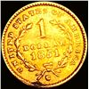 Image 2 : 1851-C Rare Gold Dollar CHOICE AU