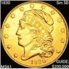 Image 1 : 1830 Sm 5D $5 Gold Half Eagle UNCIRCULATED