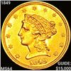 Image 1 : 1849 $2.50 Gold Quarter Eagle CHOICE BU