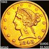 Image 1 : 1843 $5 Gold Half Eagle UNCIRCULATED