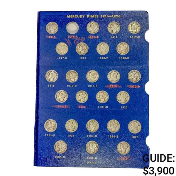 1916-1945 Mercury Dime Book (77 Coins)