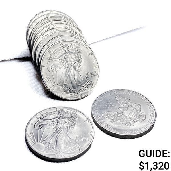 1995 Roll of US Silver Eagles [11 Coins]