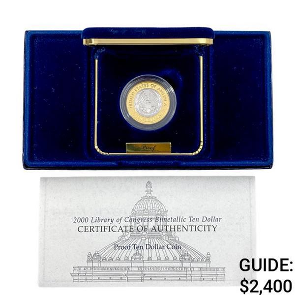 2000 Bimetallic .25oz Plat, .225oz Gold $10  PR