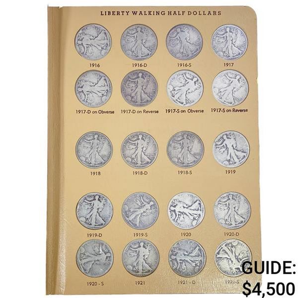 1916-1947 Walking Half Dollar Book (65 Coins)