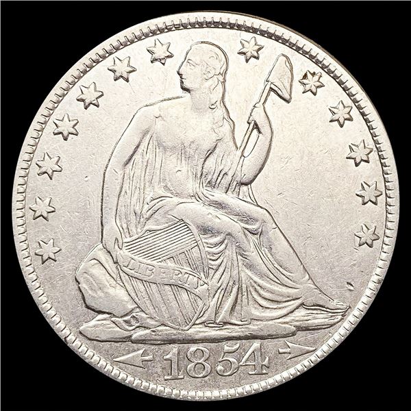 1854-O Arws Seated Liberty Half Dollar LIGHTLY CIR
