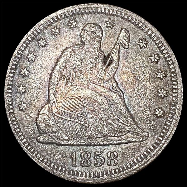 1858 Seated Liberty Quarter NEARLY UNCIRCULATED